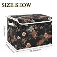thumbnail image 5 of Yayeee Collapsible Cube Storage Bin with Lid Fabric Closet Decorative Basket with Handles, Black Flowers, 5 of 7