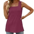 thumbnail image 3 of Ahabrexf Summer Tank Tops for Women Square Neck Loose Fit Casual Fashion Flowy Sleeveless Tee Shirts, 3 of 6