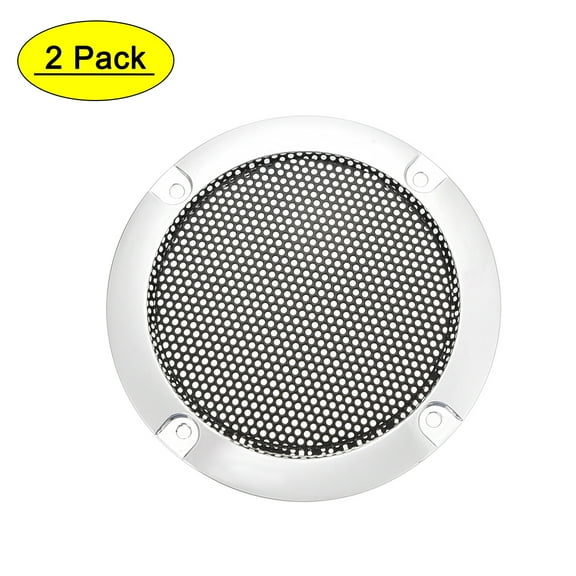 Uxcell Speaker Grill Cover 3.75" Mesh Decorative Circle Subwoofer Protector ABS Plastic, Steel 2Pcs