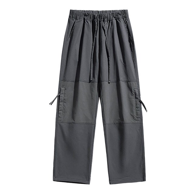 toraway Summer Cargo Pants for Men Relaxed Fit White Men's Loose Straight Leg Casual Pants Spring and Autumn Wide Leg Sweatpants Rope Elastic Pants XL