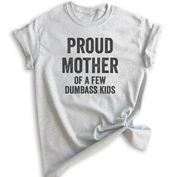 Proud Mother Of A Few Dumbass Kids T-shirt, Unisex Women's Shirt, Funny Mom Shirt, Sarcastic Sassy Mom Tee, Heather Ash, Medium