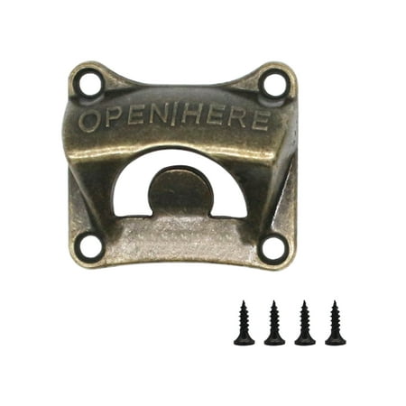 

With Screw Wine Beer Wall Mounted Vintage Bottle Opener Bar Kitchen Tool Cap