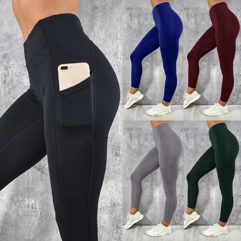 RAYPOSE Women's Workout Leggings for Women with Pockets Tummy Control BLACK  -XS
