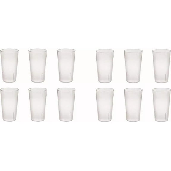 6 Pack Clear 12 Oz Break Resistant Plastic Drinking Cups Stackable Tumblers