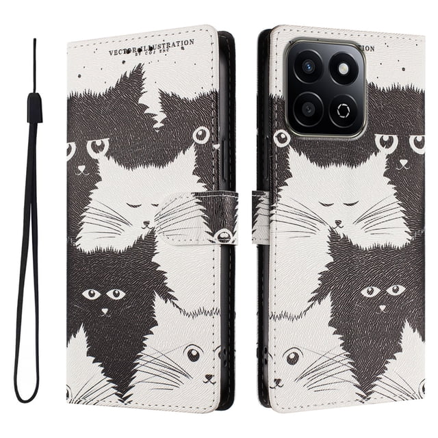 FOXDOCK Funda Tipo Cartera para Honor 200 Smart con Soporte y Correa – Diseño de Patrones Lindos