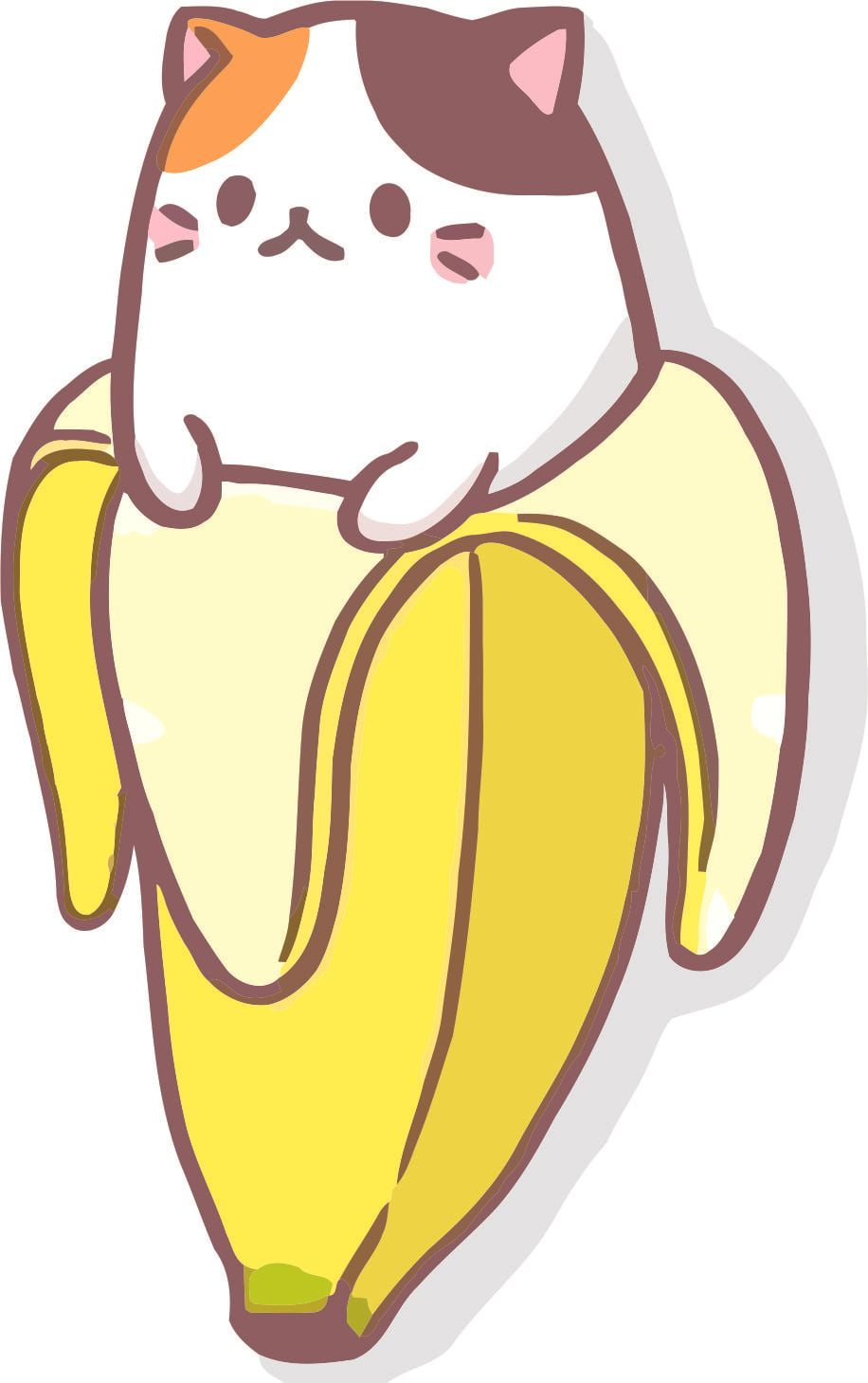 Banana with Cat Cats Kitty Kitten Wall Decals for Bedroom or Window