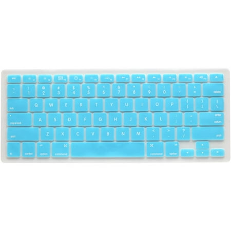 V7 Color Touch Pro Silicone Keyboard Protector for Apple Skin Shield Snug-Fitting Blue MB1357BLU