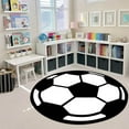 thumbnail image 2 of Belgian Velvet Round Carpet for Sports Theme Game Room Non Floor Mat Computer Chair Mat Reading Area Rug 2362 Inch, 2 of 7
