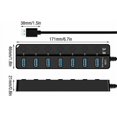 thumbnail image 2 of Hub USB 3.0, Multi 7 Puertos Multiprise USB con Interruptor Independiente, Hub USB 3.0 Alimentado, Puerto USB Múltiple para PC, Ordenador Portátil, MacBook, Mac Pro, Mac Mini, iMac, Surface Pro, 2 of 5