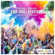 Color Blaze 25 Holi Color Powder Packets - 75 g Each - Pink, Red, Orange, Yellow, Green, Teal, Blue, Purple - For Toss, Rangoli, Fun Run, War, Party & Festival