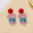 thumbnail image 4 of Hyasfey 1 Pair Cartoon Santa Claus Christmas Gloves Bells Snowman Dangle Earrings Vintage Acrylic Exaggerated Xmas Stud Drop Earrings Jewelry Gift, 4 of 8