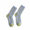 thumbnail image 2 of MSJUHEG Wool Socks,Crew Socks,Warm Socks,Ankle Socks,Fuzzy Socks,Medium Tube Thin Breathable Contrast Stack in Summer Sky Blue One Size, 2 of 7