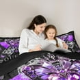 thumbnail image 5 of jejeloiu Queen Bedding Comforter Set,3D Diamond Butterflies Twin Comforter Sets,Leopard Print Bowtie Bedding Set For Girls,Ultra Soft Home Decor Reversible,2-Piece, 5 of 8