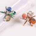 thumbnail image 5 of 4 anillos para servilletas de estrella de mar, perlas de diamantes de imitación, costa del océano, rosa, 5 of 5