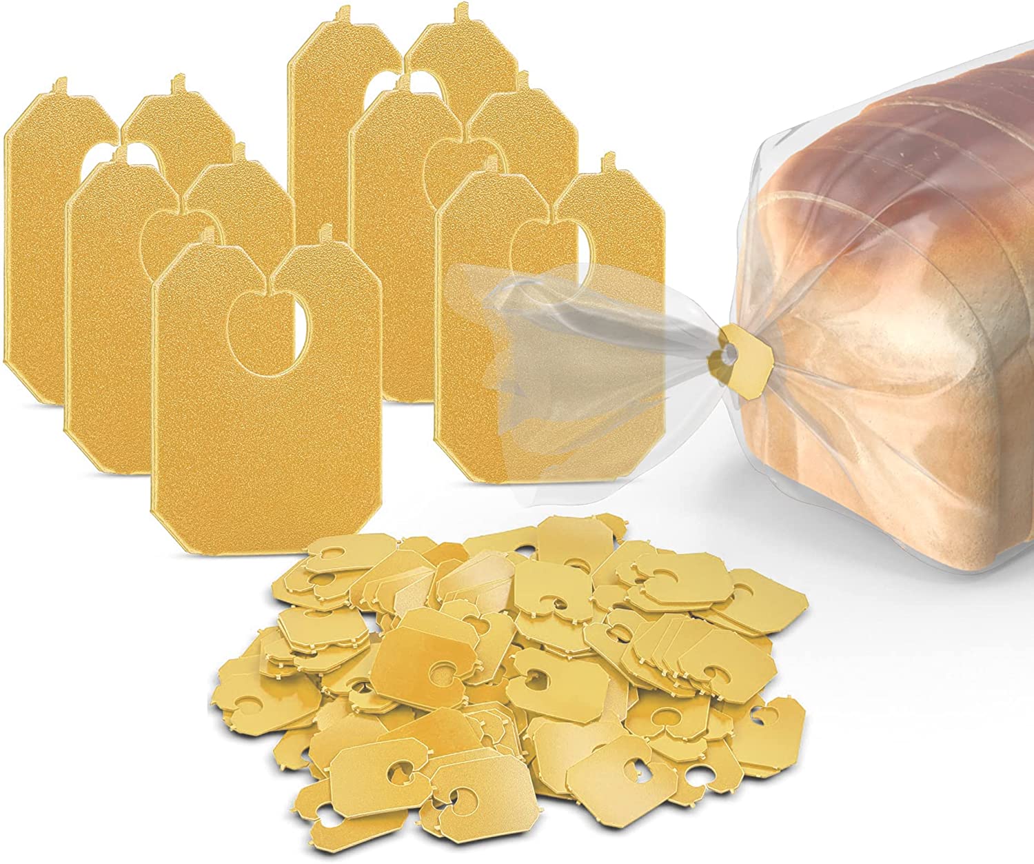 MT Products Yellow Plastic Chip and Bread Bag Clips Pack of 100