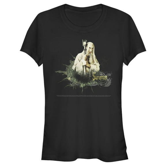 Junior's The Lord of the Rings Fellowship of the Ring Saruman Paint Splatter  Graphic Tee Black Small
