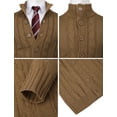 thumbnail image 5 of Mens Casual Slim Fit Cardigan Cable Knitted Sweater Thermal Button Down Closure (CMOCAL061), 5 of 6