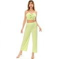 thumbnail image 5 of REORIAFEE Women's Two Piece Outfits Casual Set Clubwear Gym Sets Women's Fashion Sexy Summer Casual Sleeveless V Neck Blouses Trousers Two Piece Set Green L, 5 of 9