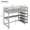 thumbnail image 5 of Hassch Twin Size Loft Bed With Storage Shelves And Under-Bed Desk, Gray, 5 of 9