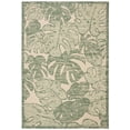 thumbnail image 3 of Safavieh Courtyard Ivy Botanical Indoor/Outdoor Area Rug, Beige/Green, 5'3" x 7'7", 3 of 11