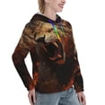 thumbnail image 6 of Daiia Cool Flame Lion A Pattern Women's Fashion Hoodies & Sweatshirts with Kangaroo Pocket Hooded Sweatshirt with Eye-catching Drawstrings-Small, 6 of 7