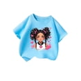 thumbnail image 3 of MEZZALL T-Shirt Graphique Mignon pour Fille, Col Rond, Manches Courtes, Tee d'Été Décontracté, T-Shirts Hauts, Bleu, 7-8 Ans, 3 of 5