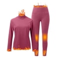 thumbnail image 4 of Tweang Thermal Underwear for Women Slim Fit Long Underwear Women Cold Weather Clothes for Women Thermal Undershirt for Women Thermal Long Johns Long Sleeve Hot Pink XL-8XL, 4 of 5