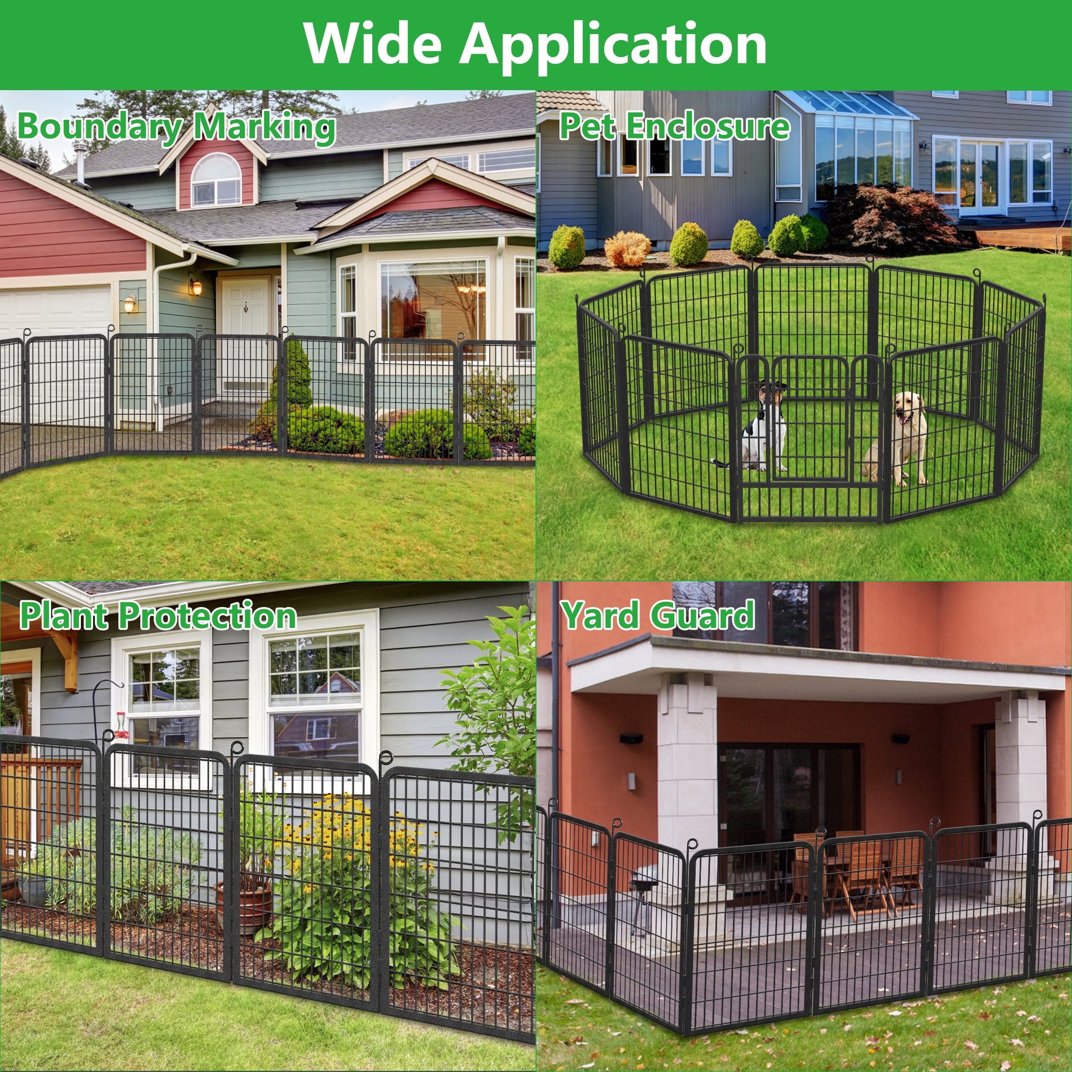 Garden Fence 95ft(L)×40in(H) No Dig Fence Panels with Gate Fencing for Yard Animal Barrier Decorative Garden Fencing for Backyard Patio Garden Fences and Borders for Dogs
