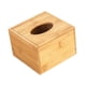 thumbnail image 5 of Caja de pañuelos de bambú con tapa, dispensador de pañuelos faciales, organizador decorativo rectangular S, 5 of 9