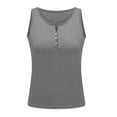 thumbnail image 3 of Pntutb Clothes,Summer Sports Tops Womens V-Neck Button Sleeveless Solid Color Tank Top, 3 of 6