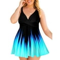 thumbnail image 2 of YAGHYAGH Womens Plus Size Swimdress Gradient Color 2PCS Bathing Swimsuit Tankini Swimwear, 2 of 4