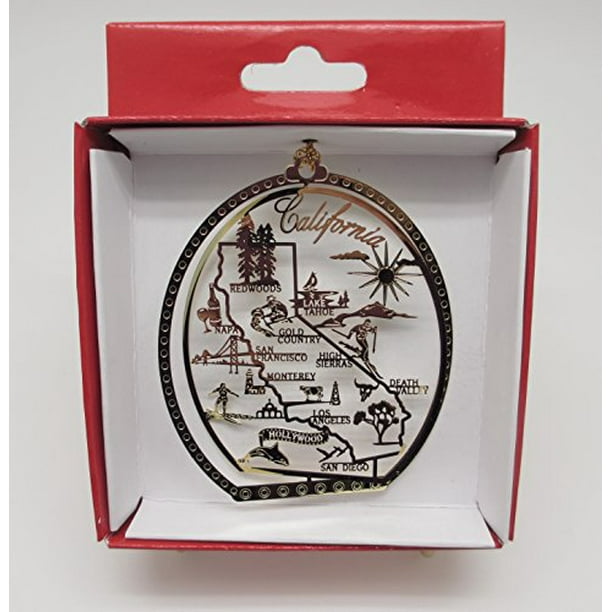 California State Brass Christmas Ornament San Francisco La Hollywood
