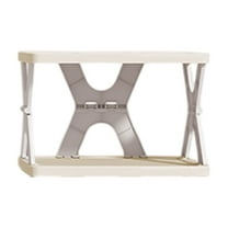 Oggfader 2 Tier Gray Folding Shoe Rack - No Assembly Required, Space-Saving for Entryway Small Spaces, Plastic, Accommodates Larger Shoes