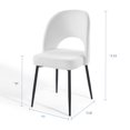 thumbnail image 5 of Side Dining Chair, Set of 2, Fabric, Metal Steel, Black White, Modern Contemporary Urban Design, Kitchen Room Cafe Bistro Restaurant Hospitality, 5 of 8