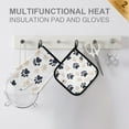 thumbnail image 4 of Yayeee Oven Mitts and Pot Holder Set of 2 Heat Resistant Kitchen Gloves Baking Hot Pad, Black Cat Paw, 4 of 5