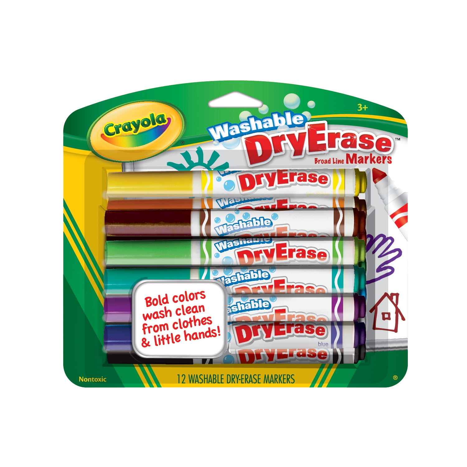 crayola markers erase washable dry walmart 12pk