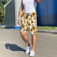 thumbnail image 6 of Balery Sunflowers and Bees Men's Cotton Knit Pajama Shorts Waistband & Pockets,Short Pajama Pants-3X-Large, 6 of 8