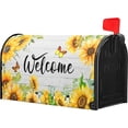 thumbnail image 3 of Spring Summer Welcome Mailbox Cover Magnetic Standard Size 25.5"x21" Sunflower Butterfly Decorative Mailbox Covers Farmhouse Rustic Decor Post Letter Box Cover Wrap for Outside Spring Decoration, 3 of 6