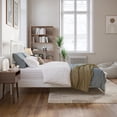 thumbnail image 3 of Becket Full Wood Low Profile Platform Bed with Matching Footboard in White, 3 of 13