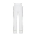 thumbnail image 6 of Babysbule Womens Solid Pants Women's Fashion Solid Color Cotton And Linen Inlaid Lace Trousers With Pockets Elastic Waist, 6 of 6
