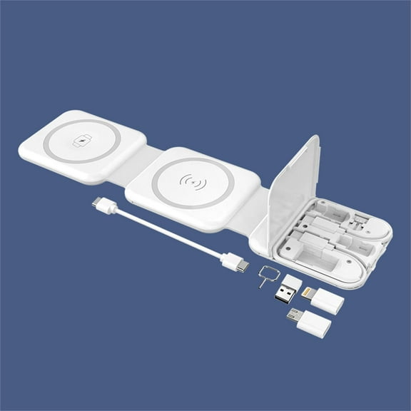 Portable foldable wireless charging station for travel