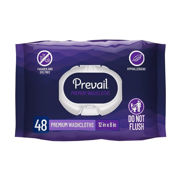 Prevail Quilted Adult Washcloths, Softpak, 48 Ea