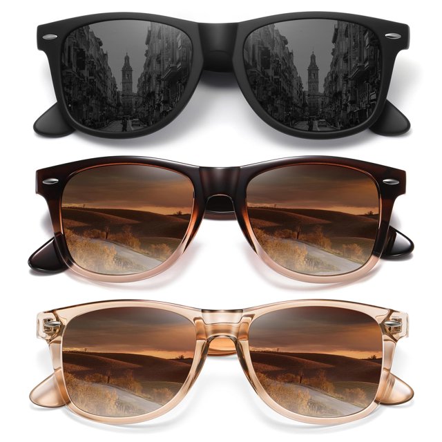 Gafas de sol MEETSUN con protección UV400 polarizadas (paquete de 3)