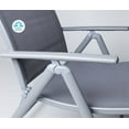 thumbnail image 3 of Kozyard Cozy Aluminum Reclining Lounge Chair - Foldable Outdoor Chaise Lounge with Drink Holder, Weather Free, Adjustable - Assemble-Free (2 Pack, Gray), 3 of 7