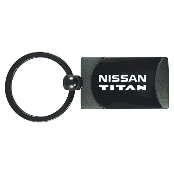 Nissan Titan Two-Tone Rectangular Key Chain (Gun Metal)