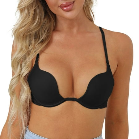 Ramiter Womens Lingerie Shockproof Bras Running Woman Dry Quick Underwear Size Fitness Large with String 70B Black