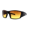 thumbnail image 2 of Xloop HD Lens Wrap Around Biker Style Sport Sunglasses Shiny Black, 2 of 4