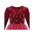 thumbnail image 4 of Vestido de Niña Terciopelo Rojo Mariposa Tul con Pedrería Fiesta Festiva Certamen 7 Años, 4 of 8