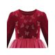 thumbnail image 4 of Vestido de Niña Terciopelo Rojo Mariposa Tul con Pedrería Fiesta Festiva Certamen 7 Años, 4 of 8