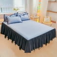 thumbnail image 5 of Btomtd Fitted Bed Sheets Queen Size King Size Non Slip Mattress Cover with Mesh Skirt and Dust Barrier for Home, 59.05'x78.74', Blue, 5 of 6